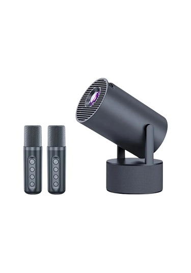 Akıllı Projeksiyon Cihazı Karaoke Mikrofonlu 1080p Android