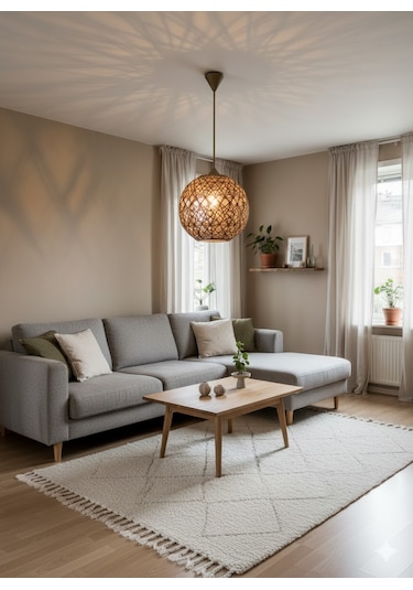 Efect Home Design Bohem,ahşap,jüt,hasır,modern,doğal Sarkıt Avize HASIR