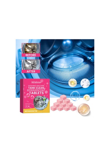 Maiyame Makine Temizleyici Fıçlı Tabletler - Derinlemesine Yıkama, Koku Ve Kirlik Giderici - 10 Adet 150g - Tüm Markalar Uyumlu Beyaz