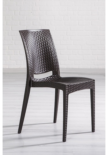 6 Adet Rattan Kahve Sandalye / Balkon-bahçe-teras Kahverengi