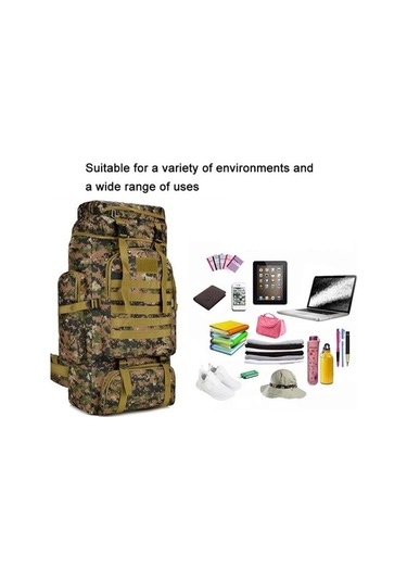 Dancemonkey Dayanıklı Seyahat Yürüyüş Çantası, Jungle Camouflage, 56-75lsuya Çok Renkli