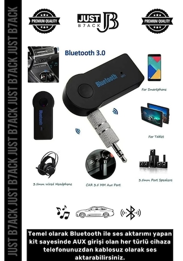 Bluetoothaux 4 Saat Bataryalı Uyku Mod Usb Şarjlı Bluetooth 3.0 Aux Müzik Alıcısı Telefon Araç Kiti