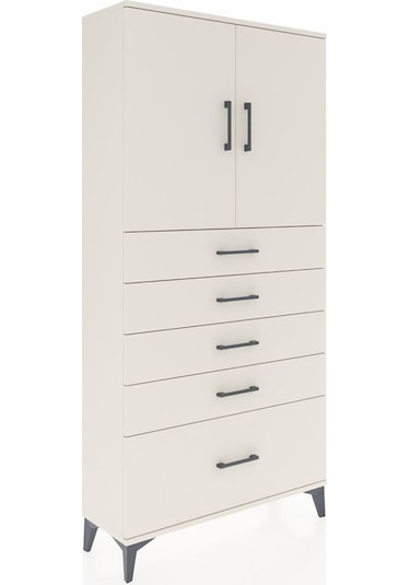 Arges Dolap 2 Raflı 5 Çekmeceli 2 Kapaklı 88x30x182 Aytaşı-ay... Aytaşı