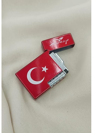 Çakmak Metal Gazlı Doldurulabilir Çakmak Ay Yıldız İşlemeli 17677