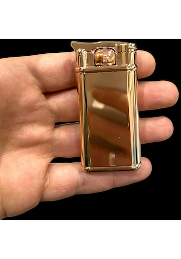 Rose Bakır Düğmeli Pürmüzlü Gazlı Çakmak 109438 Bakır