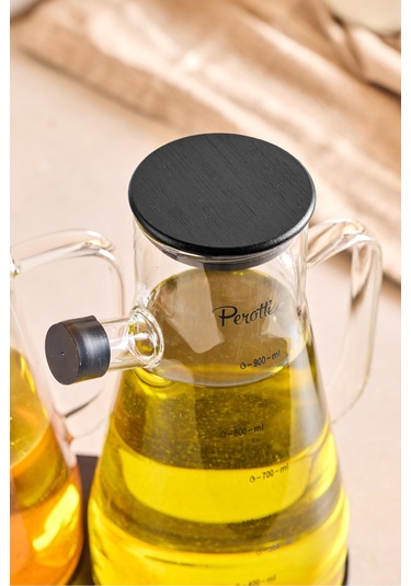 Gael Black 2 Li 900 Ml Tepsili Yağlık-sirkelik Seti 3 Parça Borosilikat Seffaf Şeffaf