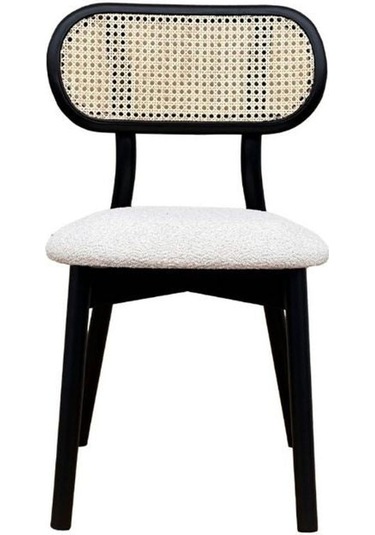 Orpheus Bambu Hasırlı Ahşap Sandalye Siyah