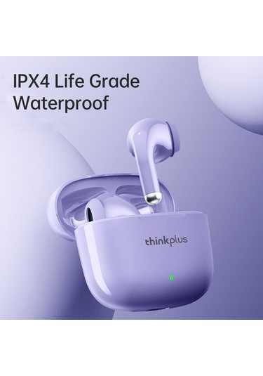 Qingmipy Lenovo Lp40 Pro Bluetooth 5.1 Kulaklıklar - Yarı İçen Tip, 13mm Çift Frekans, Otomatik Bağlantı, Uzun Pil Ömrü, Mor