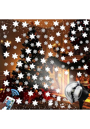 Neevoyu Ip65 Su Geçirmez Led Kar Tanesi Projektörü, Uzaktan Kumanda Ve Zamanlayıcı İle Dış Ve İç Mekan Noel Partileri İçin Aydınlatma