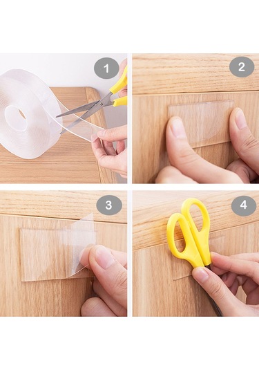 Şeffaf Çift Taraflı Bant,çift Taraflı Yapışkan Bant Şeffaf 19mm X 4m 4 Metre