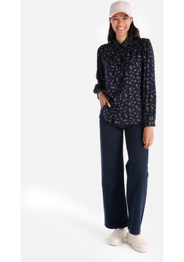 Colins Slim Fit Lacivert Kadın Uzun Kol Gömlek Cl1065231 Cl1065231 Q1.v1 Nav Lacivert