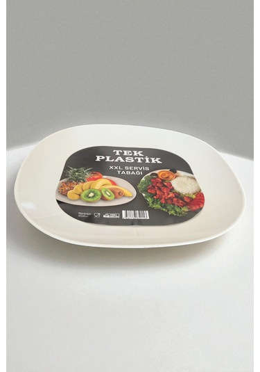 6'lı Sert Plastik Servis Tabağı Xxl Kırılmaz Yıkanabilir 28cm Beyaz
