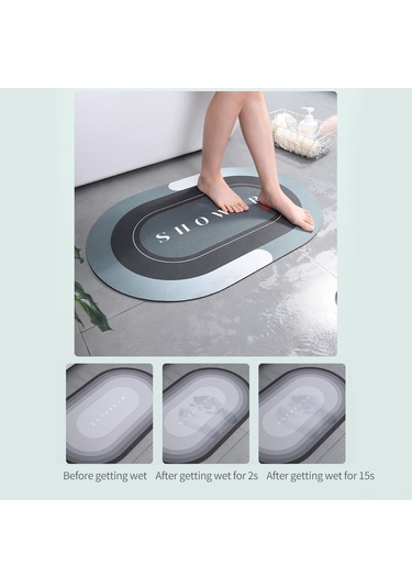 Dianziye 40x60 Cm Sarı Oval Banyo Paspası: Diatomit Köpük, Su Emici, Kaymazsız, Yumuşak, Makine Yıkama Uygun Sarı