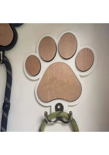 Cordial Beyaz El Yapımı Şık Ahşap Pençe Duvar Askısı Havlu Ve Elbise Askılığı Beyaz