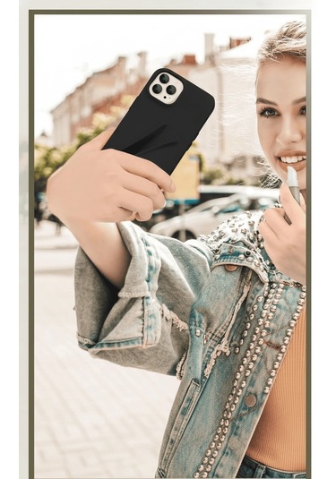Apple Uyumlu iPhone 16 Pro Max Lip Gloss Kılıf Siyah