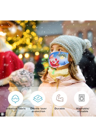 Wezone "yeniden Kullanılabilir Yıkanabilir Noel Desenli Maske - Çocuk Ve Yetişkinler İçin Rahat Koruma" Çok Renkli