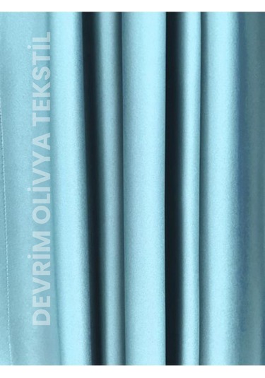 Shy Tekstil Lüks 1. Sınıf Düz Dikim Açık Indigo Ada Fon Perde En X Yükseklik MAvi Mavi