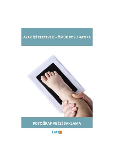 Bebek El Ayak İzi Fotoğraf Çerçevesi Mürekkepsiz Baskı Kiti İle Güvenli Anı Saklama Seti