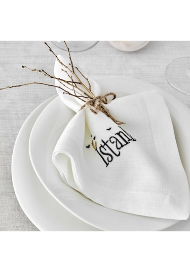 Karaca Home Galata Siyah Peçete Runner Set