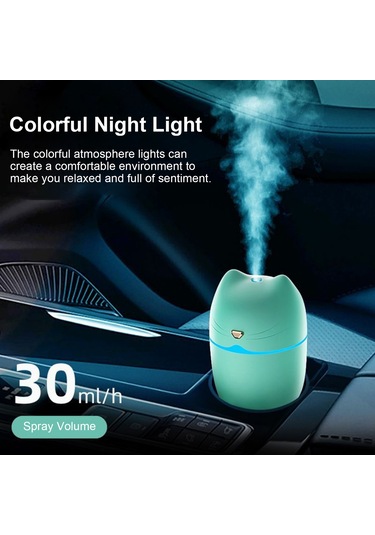 Vkemall Minik Pembe Ultrasonik Nemlendirici: Sessiz Çalışma, 2 Sprey Modu, Renkli Gece Lambası, Usb Besleme - Ofis/ev/araç İçin