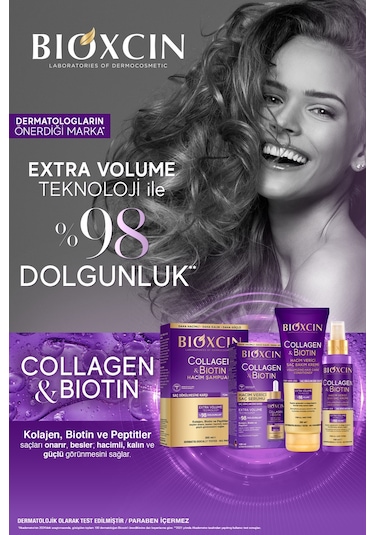 Bioxcin Collagen & Biotin Ekstra Hacim Şampuanı 300 ml - Kolajen Biotin İnce ve Seyrek Saçlar