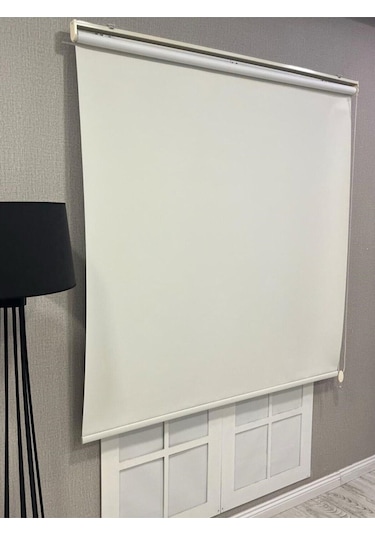 %100 Işık Geçirmez Blackout Stor Perde Krem Krem