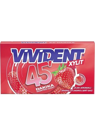 Vivident Cüzdan Sakız 45 Dakika Çilek Aromalı 18 x 26 G