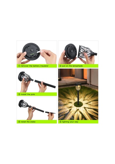 Tomshine Açık Güneş Yolu Işıkları 6 Paket Led'ler Çim Sıcak Beyaz