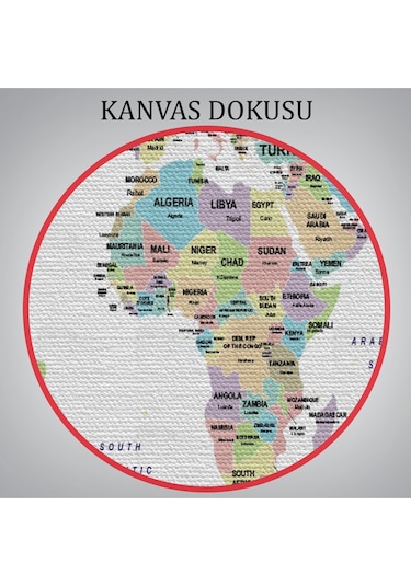 Dünya Haritası Ülke Bayraklı Ve Dekoratif Kanvas Tablo 2385 95 X 55