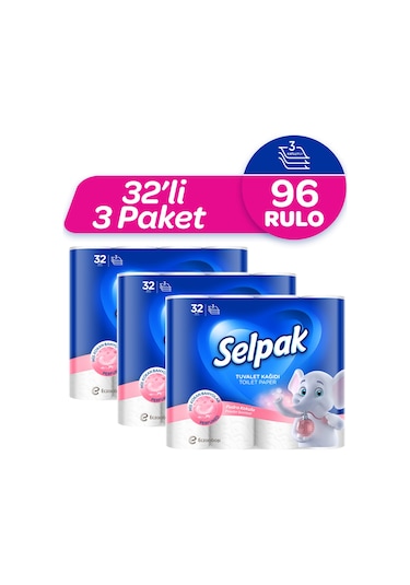 Selpak® Parfümlü Pudra Kokulu Tuvalet Kağıdı 3 x 32 Rulo