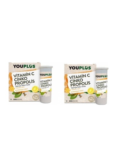 Youplus Vitamin C Çinko Propolis 20 Efervesan Tablet X 2 Adet