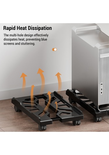 Xindoker Mobil Bilgisayar Kasası Stantı - Ev Ve Ofis İçin Genişletilebilir Genişlik, Soğutma Tasarımı Ve Frenli Tekerlekler - Beyaz