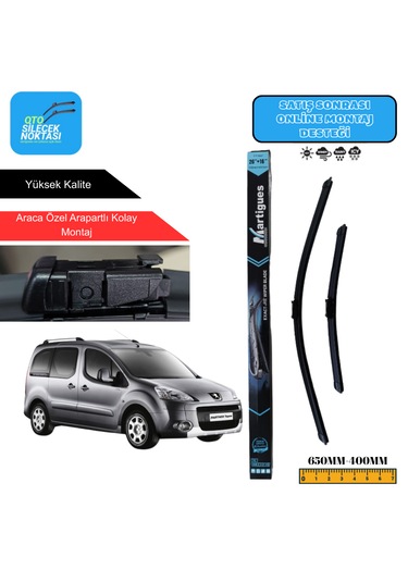 Peugeot Partner Tepee 2008 Araca Özel Uyumlu Ön Cam Silecek Takımı 650mm-400mm