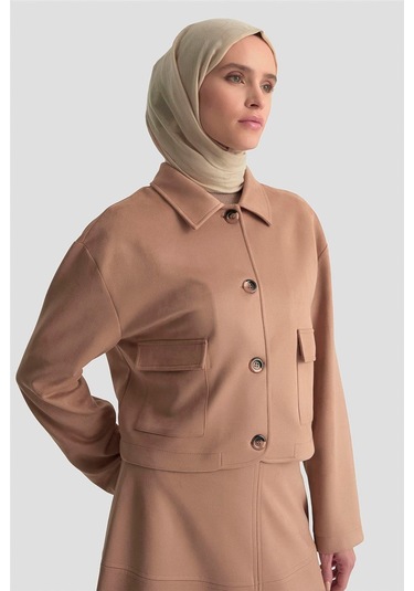 Armine Ceketli Süet Takım 25kd1703 Taba Taba