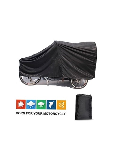 Pazly 420d Oxford Kumaş Kargo Bisiklet Yağmur Örtüsü - Güneş Ve Kar Geçirmez - 255x90x110cm Siyah Kılıf