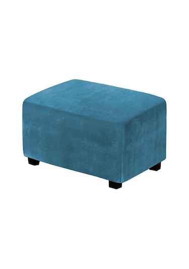 Tavus Kuşu Mavisi 4 Boyutları Kadife Dayanıklı Özelleştirilmiş Streç Ayak Dayama Osmanlı Kapak Katlanır Depolamalı Puf 56930764