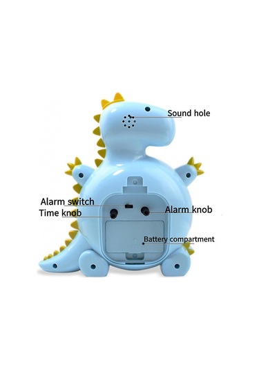 Saytay Çocuk Saati, Çizgi Film Çalar Saat Dinozor Saat Gece Lambası, Öğrenci Çocuk Ev Dekorasyonu Masa Saati Yeşil Hy Diğer