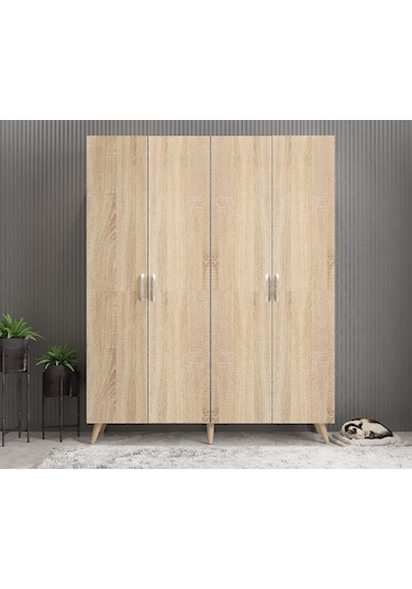 Duke 4 Kapaklı Ayakkabılık Meşe 180 Cm M2