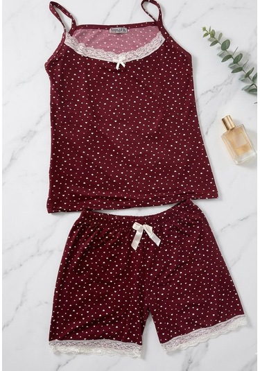 Miressa Askılı Pijama Takımı Bordo