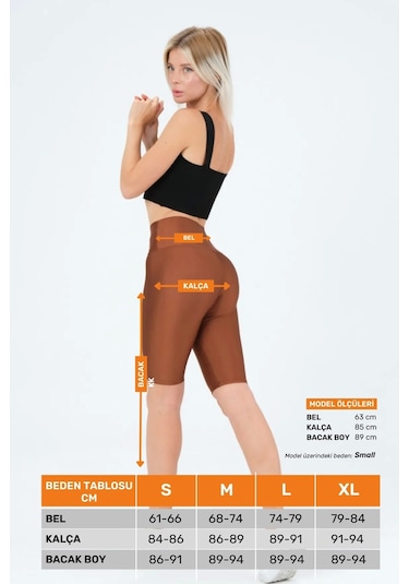Enenstyle Fashıon Boutıque Yeni Sezon Özel Üretim Toparlayıcı Yüksek Bel Parlak Kumaş Iç Göstermeyen Dizüstü Spor Tayt Kahve