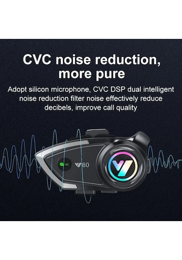 Smith Y80 Intercom Işıklı  Motosiklet Kask Kulaklık