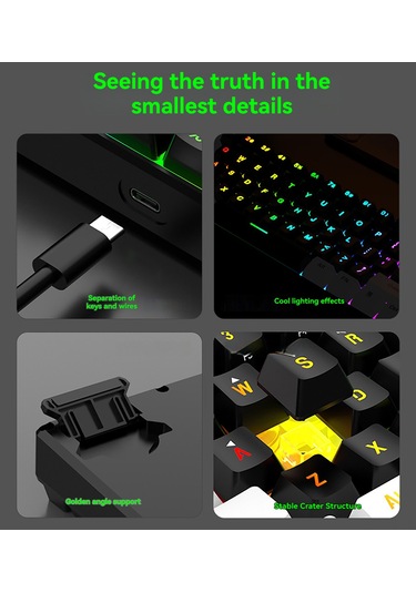 Yunboo 61 Tuşlu Rgb Aydınlatmalı Oyun Klavyesi - Kompakt Tasarım, Usb-c Bağlantı, Ergonomik