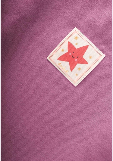 Cigit Etiket Detaylı Sweatshirt Takım 1-7 Yaş Fuşya Fuşya