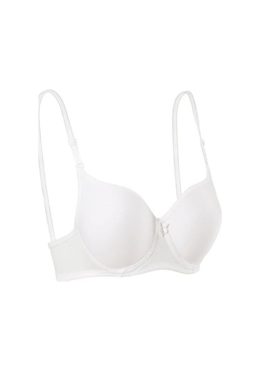 Ebru Kadın Slikonlu Dolu Düz Sütyen E-1151 - Beyaz - 85 Beyaz