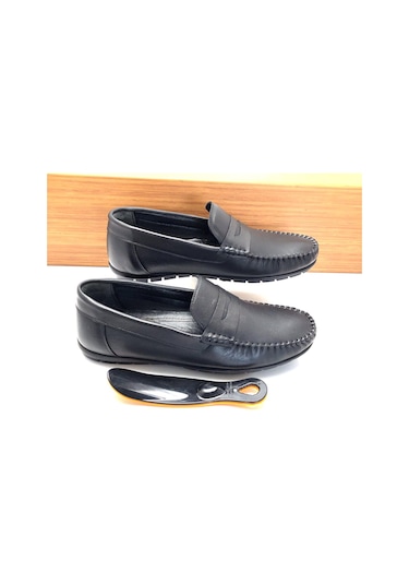 Baykara Büyük Numara 45-46-47 Hakiki Deri Ortopedik Yumuşak Erkek Ayakkabı Siyah