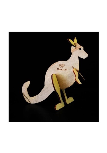 Ahşap Maket Hayvanlar Çocuklar Boyanabilir - Kanguru Boya Setli