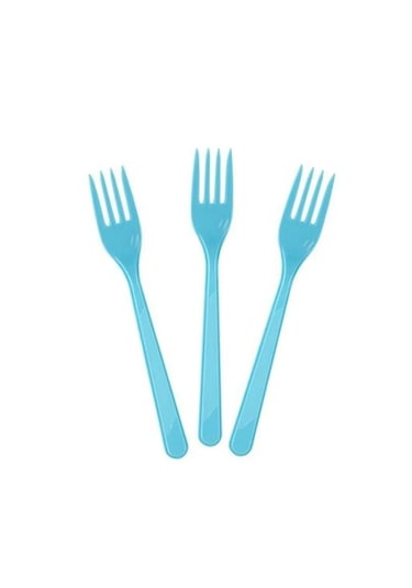 Çatal Plastik Çatal 25 Adet Mavi Renk Mavi