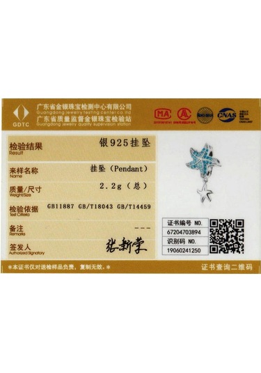 Bamoer Hakiki 925 Ayar Gümüş Mavi Cz Denizyıldızı Kolye Charm Fit Orijinal Bilezik Dıy Takı Gümüş