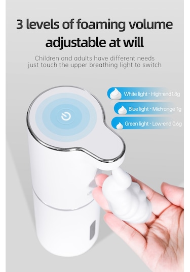 Otomatik Köpük Sabunluk Usb Şarjlı Akıllı Sensörlü Dispenser Beyaz