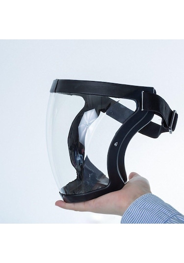 Şeffaf Tam Yüz Kalkanı Yeniden Kullanılabilir Toz Geçirmez Buğu Önleyici Maske Mutfak Koruma Sıçrama Önleyici Maske